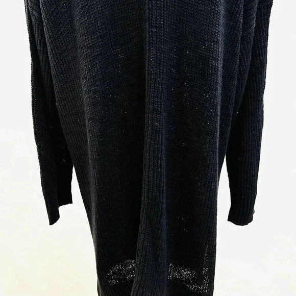 NWT SONOMA Women Long Sleeve Open Front Knit Black Long Cardigan Sweater Size 3X - Picture 7 of 14